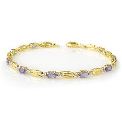 ACA CERTIFIED 2.50ctw TANZANITE BRACELET IN YELLOW GOLD