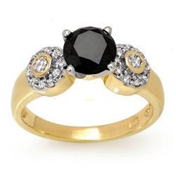 CERTIFIED 1.90 ctw WHITE & BLACK DIAMOND RING 14KT GOLD