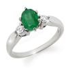 Image 1 : FINE 1.20ctw ACA CERTIFIED DIAMOND & EMERALD RING 14KT