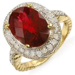 FINE 5.50ctw ACA CERTIFIED DIAMOND & RUBELLITE RING