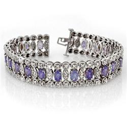 VINTAGE 17.50ctw CERTIFIED DIAMOND & TANZANITE BRACELET