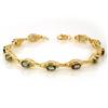 Image 1 : CERTIFIED 8.0ctw GREEN SAPPHIRE BRACELET IN YELLOW GOLD