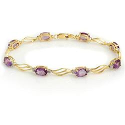 ACA CERTIFIED 6.02ctw DIAMOND & AMETHYST BRACELET GOLD