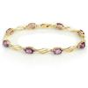 Image 1 : ACA CERTIFIED 6.02ctw DIAMOND & AMETHYST BRACELET GOLD