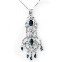 CERTIFIED 8.15ctw DIAMOND & SAPPHIRE NECKLACE 14KT GOLD