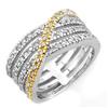 Image 1 : FAMOUS .80ctw ACA CERTIFIED DIAMOND BAND TWO-TONE GOLD