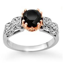 CERTIFIED 1.78ctw WHITE & BLACK DIAMOND RING 14KT GOLD