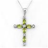 Image 1 : ACA CERTIFIED 2.15ctw DIAMOND & PERIDOT NECKLACE GOLD