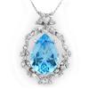 Image 1 : NECKLACE 13.84ct ACA CERTIFIED DIAMOND & BLUE TOPAZ 14K