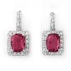 Image 1 : EARRINGS 3.50ctw CERTIFIED DIAMOND & PINK TOURMALINE