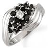 Image 1 : CERTIFIED 0.65ct WHITE & BLACK DIAMOND RING WHITE GOLD