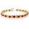 Image 1 : CERTIFIED 6.09ctw DIAMOND & RUBY TENNIS BRACELET GOLD