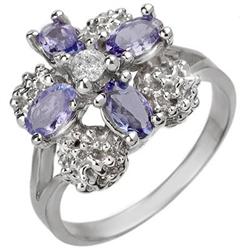 FINE 0.83ctw ACA CERTIFIED DIAMOND & TANZANITE RING