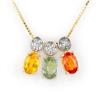 Image 1 : NECKLACE 2.03ctw ACA CERTIFIED DIAMOND & MULTI-SAPPHIRE