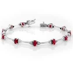 ACA CERTIFIED 2.30ct DIAMOND & RUBY BRACELET WHITE GOLD