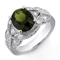 RING 3.25ctw ACA CERTIFIED DIAMOND & GREEN TOURMALINE