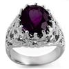 Image 1 : ACA CERTIFIED 8.0ctw AMETHYST MEN'S RING IN WHITE GOLD