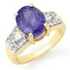 Image 1 : CERTIFIED 5.55ctw DIAMOND & TANZANITE RING YELLOW GOLD