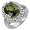 Image 1 : RING 5.50ctw ACA CERTIFIED DIAMOND & GREEN TOURMALINE