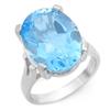 Image 1 : FINE 14.0ctw ACA CERTIFIED BLUE TOPAZ RING WHITE GOLD