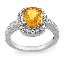 RING 2.90ctw ACA CERTIFIED DIAMOND & YELLOW SAPPHIRE