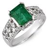 Image 1 : ACA CERTIFIED 2.75ctw DIAMOND & EMERALD RING WHITE GOLD