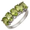 Image 1 : CERTIFIED 3.0ctw PERIDOT FIVE-STONE RING WHITE GOLD