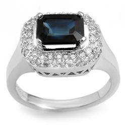 FINE 2.90ctw ACA CERTIFIED DIAMOND & BLUE SAPPHIRE RING