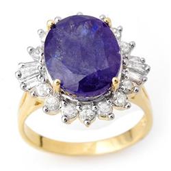 FINE 8.03ctw ACA CERTIFIED DIAMOND & TANZANITE RING 14K