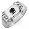 Image 1 : MEN'S RING 0.58ctw ACA CERTIFIED WHITE & BLACK DIAMOND