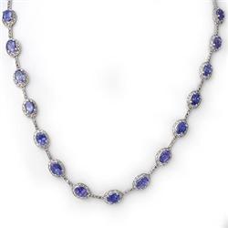 FINE 25.0ctw ACA CERTIFIED DIAMOND & TANZANITE NECKLACE