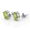 Image 1 : CERTIFIED 2.0ctw PERIDOT STUD EARRINGS 14KT WHITE GOLD