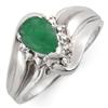 Image 1 : CERTIFIED 0.62ctw DIAMOND & EMERALD RING WHITE GOLD