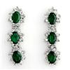 Image 1 : CERTIFIED 4.88ctw DIAMOND & EMERALD EARRINGS WHITE GOLD