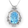 Image 1 : NECKLACE 18.80ctw ACA CERTIFIED DIAMOND & BLUE TOPAZ