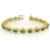 Image 1 : FINE 10.0ctw ACA CERTIFIED EMERALD BRACELET YELLOW GOLD