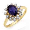 Image 1 : ACA CERTIFIED 1.22ctw DIAMOND & IOLITE RING YELLOW GOLD