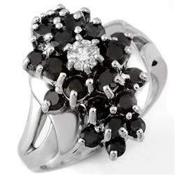 CERTIFIED 2.25ctw WHITE & BLACK DIAMOND RING WHITE GOLD