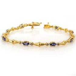 ACA CERTIFIED 2.75ctw DIAMOND & TANZANITE BRACELET GOLD