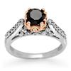 Image 1 : CERTIFIED 1.40ctw WHITE & BLACK DIAMOND RING 14KT GOLD