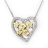 Image 1 : ACA CERTIFIED 0.45ctw DIAMOND HEART SHAPE NECKLACE GOLD