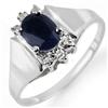 Image 1 : FAMOUS 1.43ctw ACA CERTIFIED DIAMOND & SAPPHIRE RING