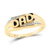 Image 1 : Round Diamond Dad Father Ring .01 Cttw 10KT Yellow Gold
