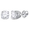Image 1 : Diamond Solitaire Stud Earrings 1-3/8 Cttw 14KT White Gold