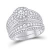 Image 2 : Diamond Halo Matching Wedding Set 2-1/3 Cttw 14KT White Gold