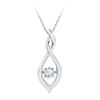 Image 1 : Round Diamond Moving Twinkle Solitaire Pendant .03 Cttw 10KT White Gold