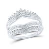 Image 1 : Round Diamond Wedding Wrap Ring Guard Enhancer 3/4 Cttw 14KT White Gold