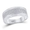 Image 1 : Round Diamond Pave Band Ring 1/3 Cttw 10KT White Gold