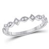 Image 1 : Round Diamond Geometric Stackable Band Ring 1/8 Cttw 14KT White Gold