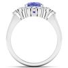 Image 2 : Natural 2.64 CTW Tanzanite & Diamond Ring 14K White Gold - REF-103M3T